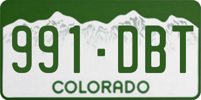 CO license plate 991DBT