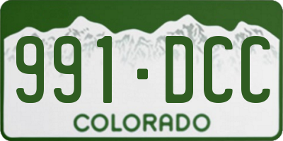 CO license plate 991DCC