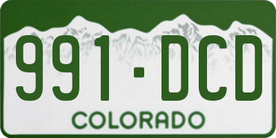 CO license plate 991DCD