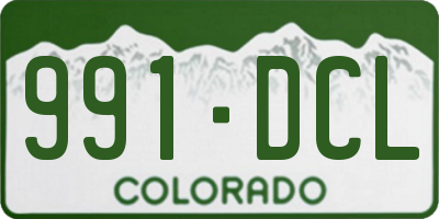 CO license plate 991DCL