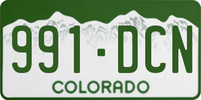 CO license plate 991DCN