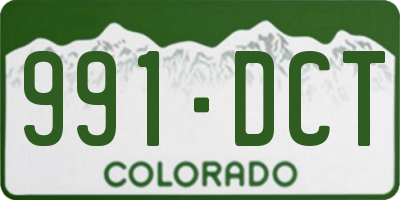 CO license plate 991DCT