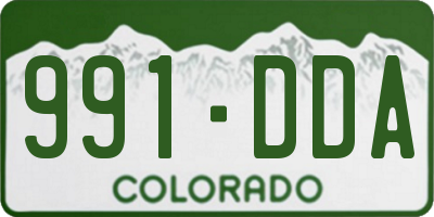 CO license plate 991DDA