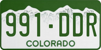 CO license plate 991DDR