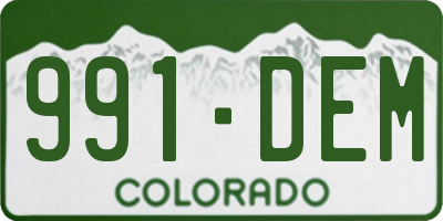 CO license plate 991DEM