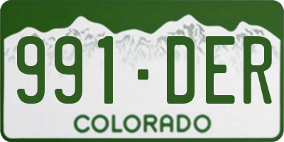 CO license plate 991DER