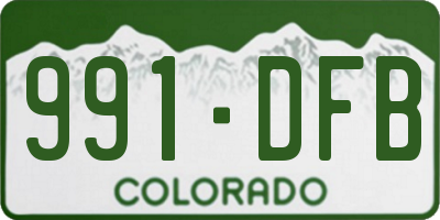 CO license plate 991DFB