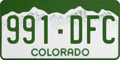 CO license plate 991DFC