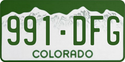 CO license plate 991DFG