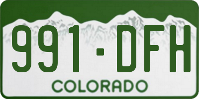 CO license plate 991DFH