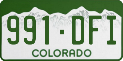 CO license plate 991DFI