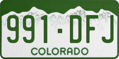 CO license plate 991DFJ