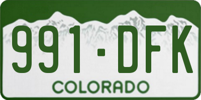 CO license plate 991DFK