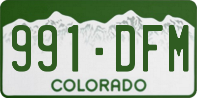 CO license plate 991DFM