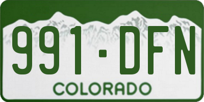 CO license plate 991DFN
