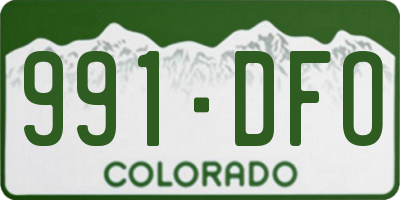 CO license plate 991DFO