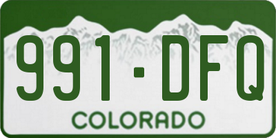 CO license plate 991DFQ