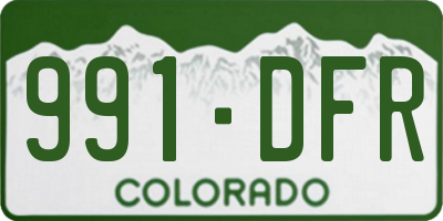 CO license plate 991DFR