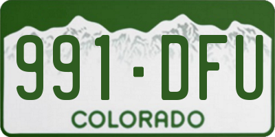 CO license plate 991DFU
