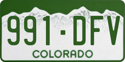 CO license plate 991DFV