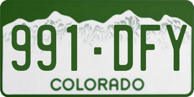 CO license plate 991DFY