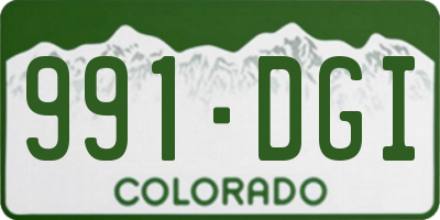 CO license plate 991DGI