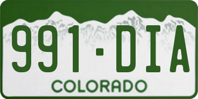 CO license plate 991DIA