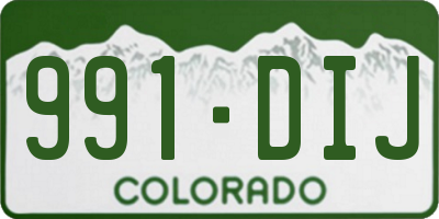 CO license plate 991DIJ