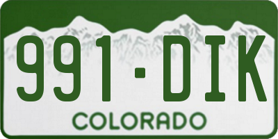 CO license plate 991DIK