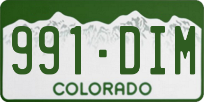 CO license plate 991DIM