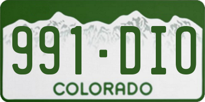 CO license plate 991DIO