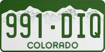 CO license plate 991DIQ
