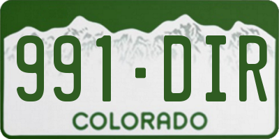 CO license plate 991DIR