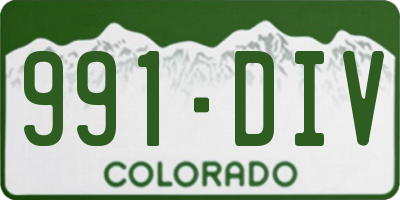 CO license plate 991DIV