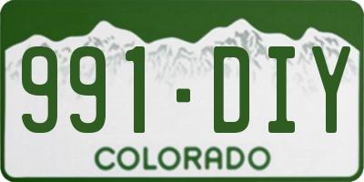 CO license plate 991DIY