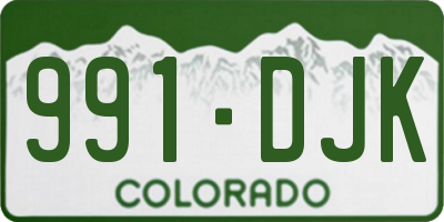 CO license plate 991DJK