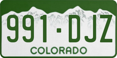 CO license plate 991DJZ