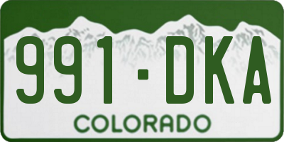 CO license plate 991DKA