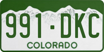 CO license plate 991DKC