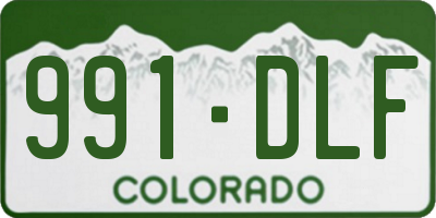 CO license plate 991DLF