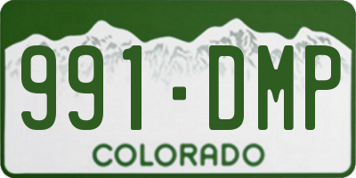 CO license plate 991DMP