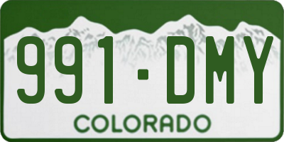 CO license plate 991DMY