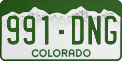 CO license plate 991DNG