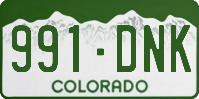 CO license plate 991DNK
