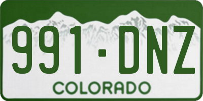 CO license plate 991DNZ