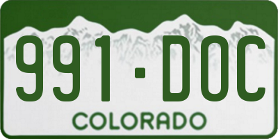 CO license plate 991DOC