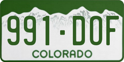 CO license plate 991DOF