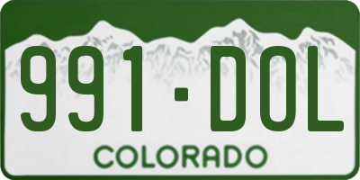 CO license plate 991DOL