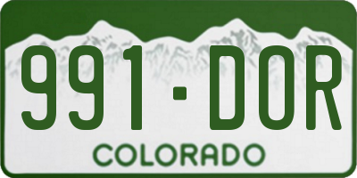 CO license plate 991DOR