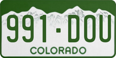 CO license plate 991DOU
